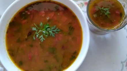 Tomato rassam recipe, Tomato rassam recipe in marathi