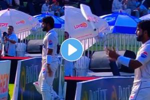 Mohammad Rizwan throwing the bat at Babar Azam after returning not out on 171 runs