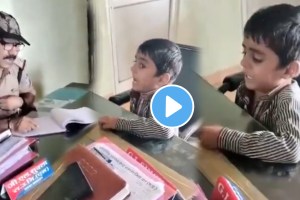 Funny video 5 year old child lodges fir against father in dhar video viral