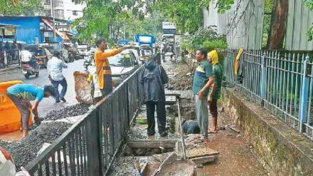 navi mumbai,koparkhairane,footpath repairing started,