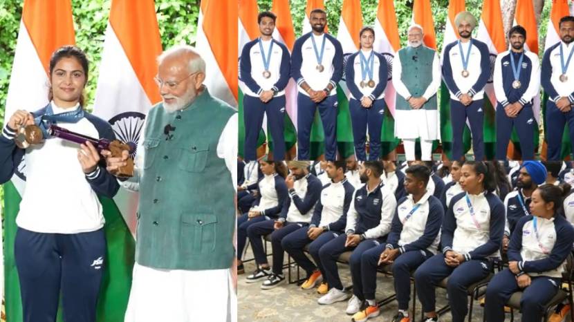 Paris Olympics 2024 PM Narendra Modi Meets Indias Olympians on Independence Day