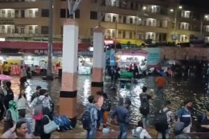 passengers had to be pulled out of water along with their bags and belongings at pune railway station