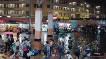 passengers had to be pulled out of water along with their bags and belongings at pune railway station