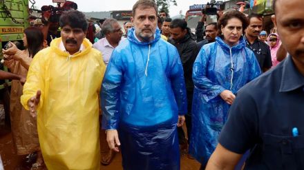 Rahul Gandhi meets Wayanad landslides victims