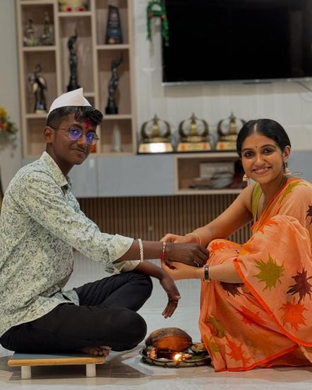 Rinku Rajguru Orange Saree Look