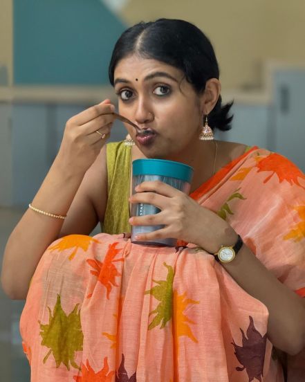 Rinku Rajguru Orange Saree Look