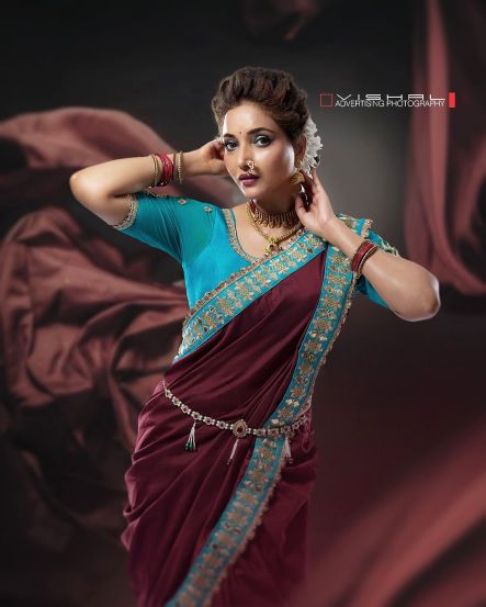 Rupali Bhosle Nauvari Saree Look