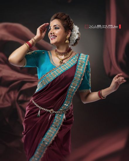 Rupali Bhosle Nauvari Saree Look