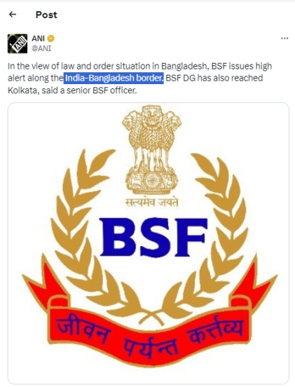 BSF issues high alert on border