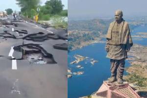 Road Connecting Baroda to Statue Of Unity Broken