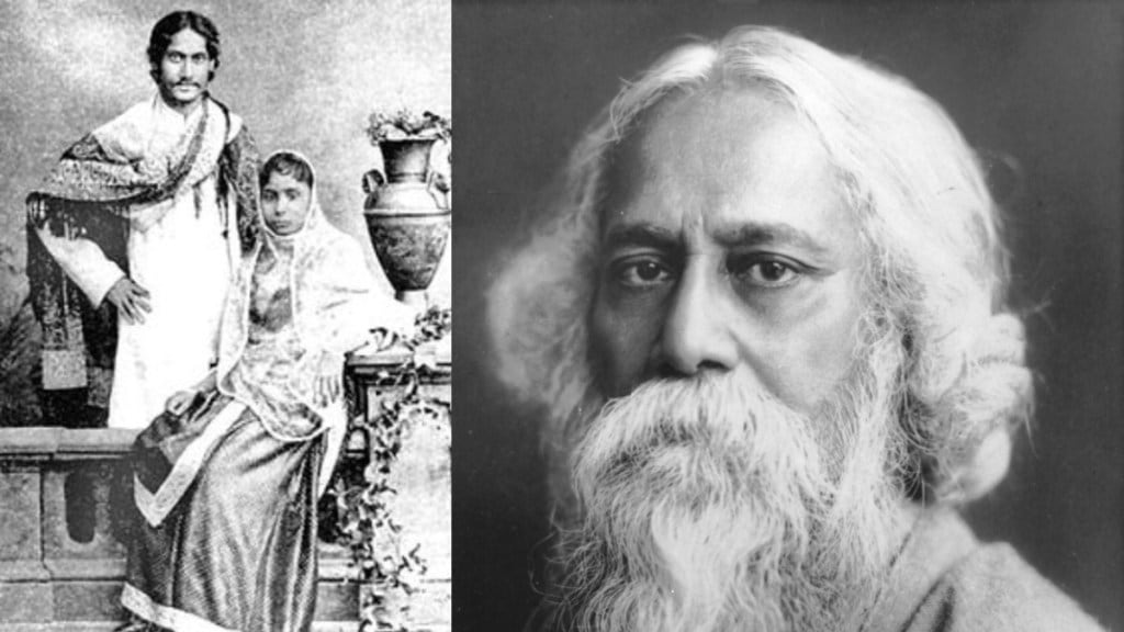 Tagore and his wife Mrinalini Devi, 1883