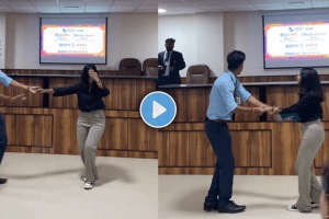 Viral video of college student dancing but boy leaves girl hand takes an unexpected turn during ice breaking ceremony