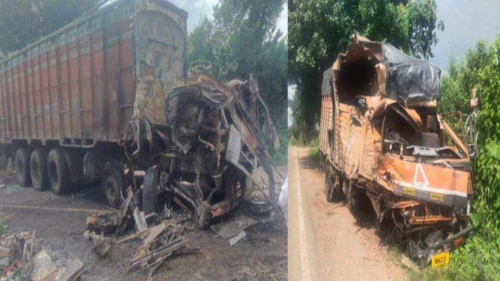 accident, Satara-Lonand road, truck caught fire,