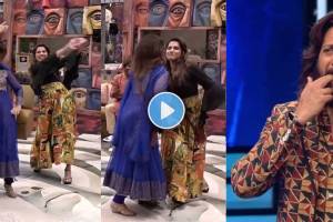 bigg boss marathi varsha usgaonker and jahnavi killekar dance on vajle ki bara song