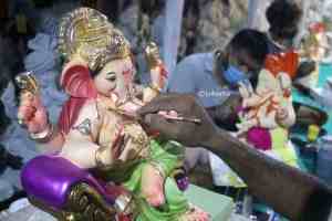 Mumbai, Ganesha idols, Plaster of Paris (POP), environmental impact, Central Pollution Control Board, Shadu clay, local administration