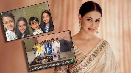 genelia and riteish deshmukh both son celebrates rakshabandhan