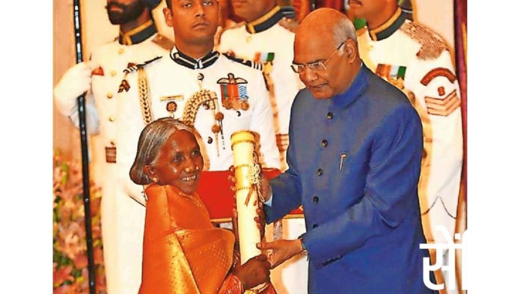 Padmashri Kamala Pujari who has been involved in organic farming and conservation of hundreds of traditional rice varieties