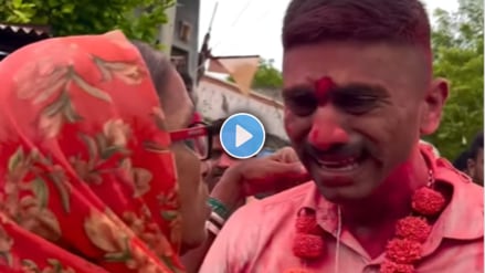 young guy cried in front of his grand ma after becoming an officer