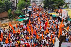 Thousands protested in Gondia on September 22 against attacks on women in Bangladesh