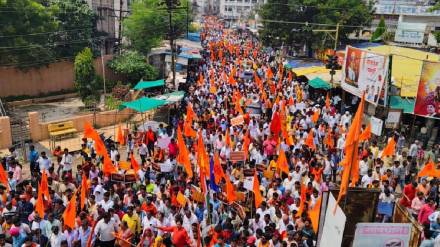 Thousands protested in Gondia on September 22 against attacks on women in Bangladesh