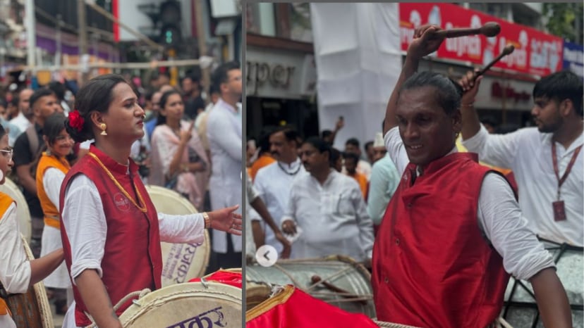 The 25-member Shikhandi, Maharashtra’s first transgender Dhol Tasha Pathak made debut with the Shrimant Bhausaheb Rangari Ganesh Mandal in Pune on Saturday.