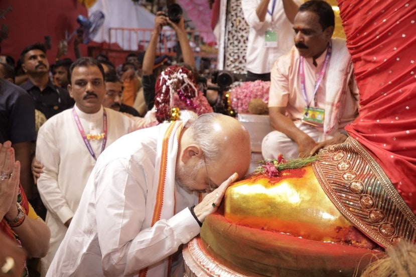 amit shah lalbaug raja darshan