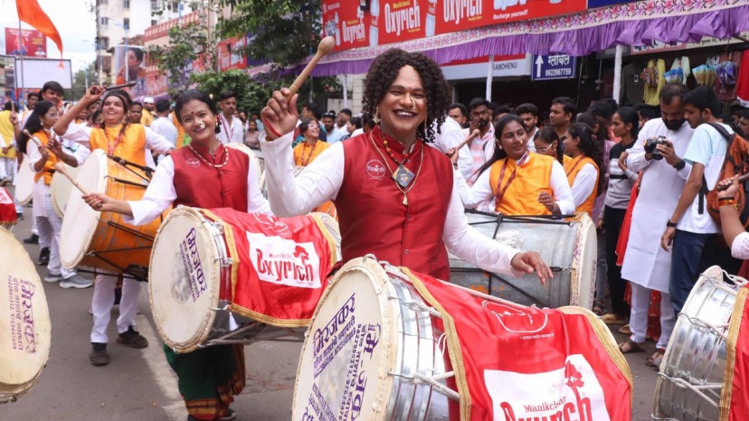 The 25-member Shikhandi, Maharashtra’s first transgender Dhol Tasha Pathak made debut with the Shrimant Bhausaheb Rangari Ganesh Mandal in Pune on Saturday.