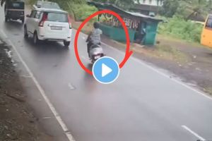 Shocking Biker Accident: Overtaking Car at High Speed Leads to Tragedy