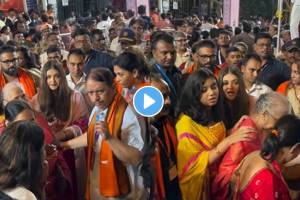 Aishwarya Rai Bachchan Visits GSB Ganpati Pandal With Daughter Aaradhya And Mom Brindya