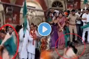 JP MLA Sarita Bhadauria Fell on Railway Track video viral