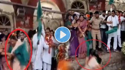 JP MLA Sarita Bhadauria Fell on Railway Track video viral