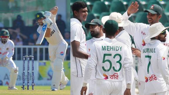 Bangladesh beat Pakistan by 6 wickets in the second Test at Rawalpindi Cricket Stadium in Marathi