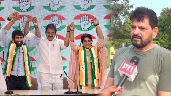 Brij Bhushan may campaign against Vinesh Phogat Bajrang Punia Congress