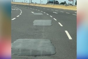 Criticism of the bmc on social media due to the high level of asphalt on the sea coast road causing problems to motorists Mumbai news