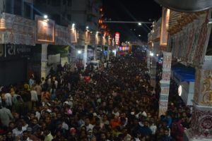 Crowds flocked to center area of pune on Friday night to watch the spectacle