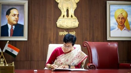 Delhi Chief Minister Atishi leaves her predecessor Arvind Kejriwals chair empty