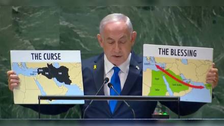 Israeli PM Netanyahu at UN Shows India map as Blessing