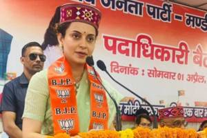 Haryana BJP President Mohan Lal Badoli and Mandi MP Kangana Ranaut