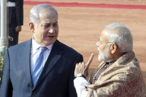 Prime Minister Narendra Modi with Israeli counterpart Benjamin Netanyahu