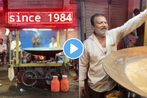 Video of a small stall of a milk seller in Ahmednagar is going viral