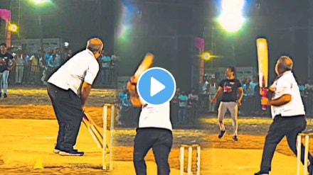 Old Man Hits Six Runs With A Helicopter Shot Like Ms Dhoni Cricket Video Goes Viral