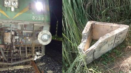 Cement Blocks on Railway Tracks