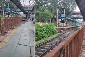 Iron barrier Dombivli railway station,