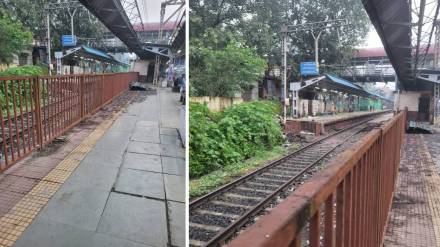 Iron barrier Dombivli railway station,