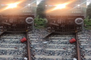 lpg cylinder on railway track