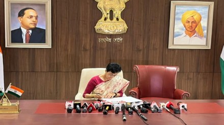 atishi takes charge as delhi cm with empty chair