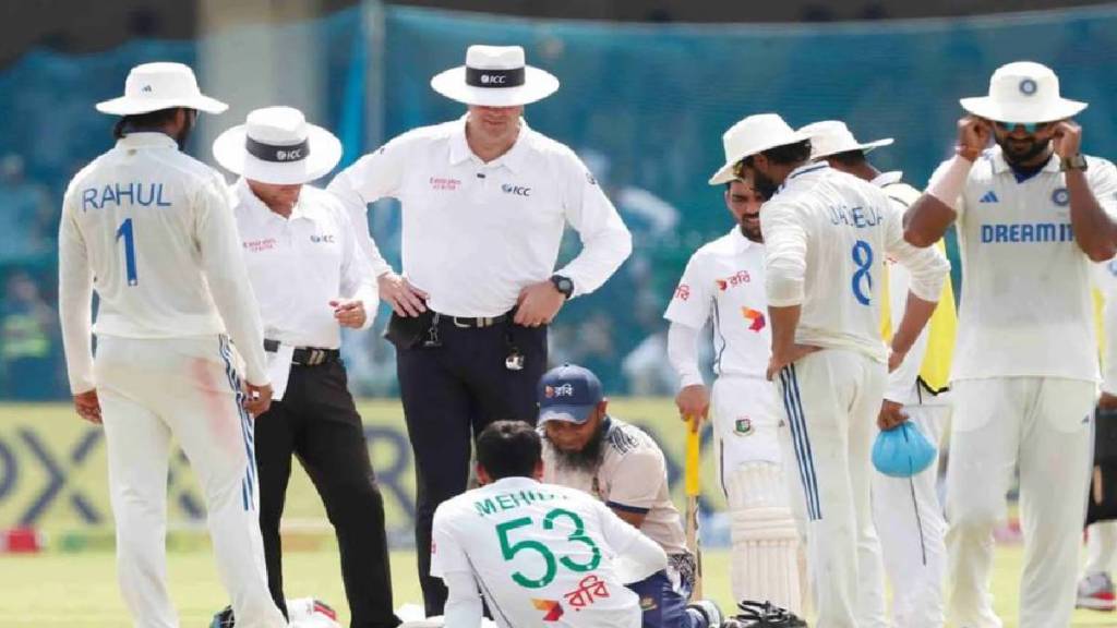 IND vs BAN Mehidy Hasan Miraz Stung by Wasp On Day 4 of 2nd Test