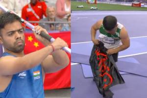 Paralympics 2024 Navdeep Singh hug Beit Sayah Sadegh