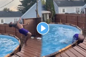 Stunt goes wrong viral video stunt in swimming pool boy fell badaly down