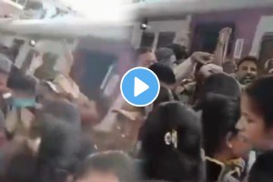 Mumbai Central railway passenger fall from local train shocking video